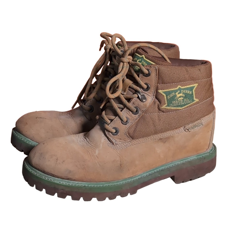 Skechers John Deere Work Boots 256001 Tan Brown Leather Waterproof Men's 8.5